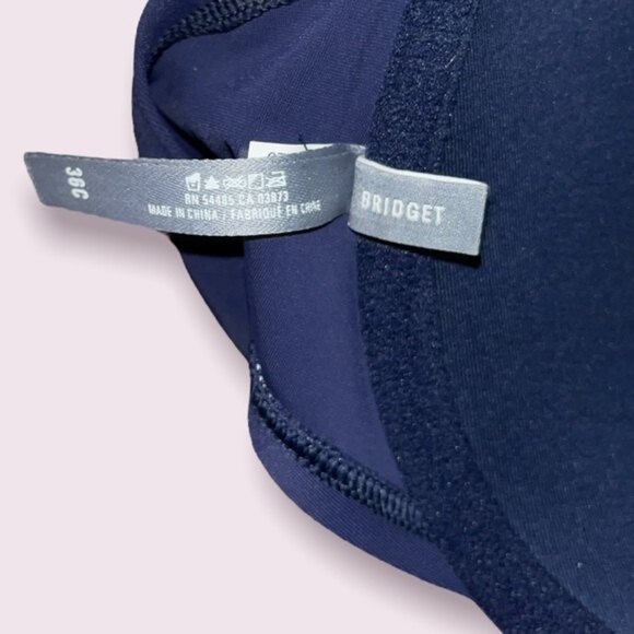 Aerie Bikini Top Bridget Navy Blue Padded Halter Womens Size 36 C / Medium - Picture 3 of 3